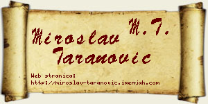Miroslav Taranović vizit kartica